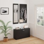 ΣΕΤ ΕΙΣΟΔΟΥ ΜΕ ΚΑΘΡΕΠΤΗ VERN HM2476.02 ΜΕΛΑΜΙΝΗ ΣΕ WENGE 80x27x175Υεκ - Image 3