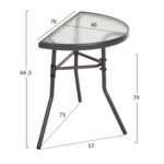 ΣΕΤ ΕΞΩΤ.ΧΩΡΟΥ 3ΤΜΧ LAURA HM21112 ΤΡΑΠΕΖΙ ΗΜΙΚΥΚΛΙΚΟ & 2 ΠΟΛΥΘΡΟΝΕΣ- ΓΚΡΙ - Image 2