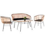 Αγόρασε ΣΕΤ ΕΞΩΤ.ΧΩΡΟΥ 4ΤΜΧ ALLEGRA HM21051 ΣΥΝΘ.RATTAN ΜΠΕΖ-ΜΑΥΡΟ ΜΕΤΑΛΛΟ σε μοναδική τιμή στο clickforshop.gr