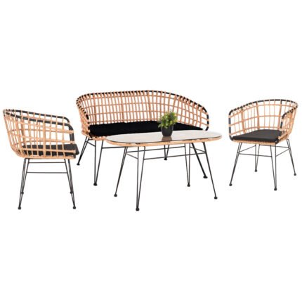 Αγόρασε ΣΕΤ ΕΞΩΤ.ΧΩΡΟΥ 4ΤΜΧ ALLEGRA HM21051 ΣΥΝΘ.RATTAN ΜΠΕΖ-ΜΑΥΡΟ ΜΕΤΑΛΛΟ σε μοναδική τιμή στο clickforshop.gr