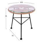 ΣΕΤ ΕΞΩΤΕΡΙΚΟΥ ΧΩΡΟΥ 3ΤΜΧ ALLEGRA HM10335 ΜΠΕΖ WICKER-ΜΕΤΑΛΛΟ - Image 3