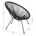 ΣΕΤ ΕΞΩΤΕΡΙΚΟΥ ΧΩΡΟΥ 3ΤΜΧ ACAPULCO HM21101 P.E.RATTAN-ΜΕΤΑΛΛΟ ΣΕ ΜΑΥΡΟ - Image 2