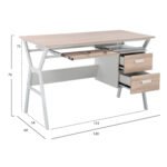 ΣΕΤ ΓΡΑΦΕΙΟΥ HM11769 2ΤΜΧ ΜΕΛΑΜΙΝΗ ΣΕ SONOMA- ΛΕΥΚΟ ΜΕΤΑΛΛΟ - Image 2