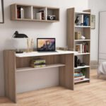 ΣΕΤ ΓΡΑΦΕΙΟΥ 3ΤΜΧ HM11776.12 ΜΕΛΑΜΙΝΗ ΣΕ SONOMA ΚΑΙ ΛΕΥΚΟ ΧΡΩΜΑ - Image 2