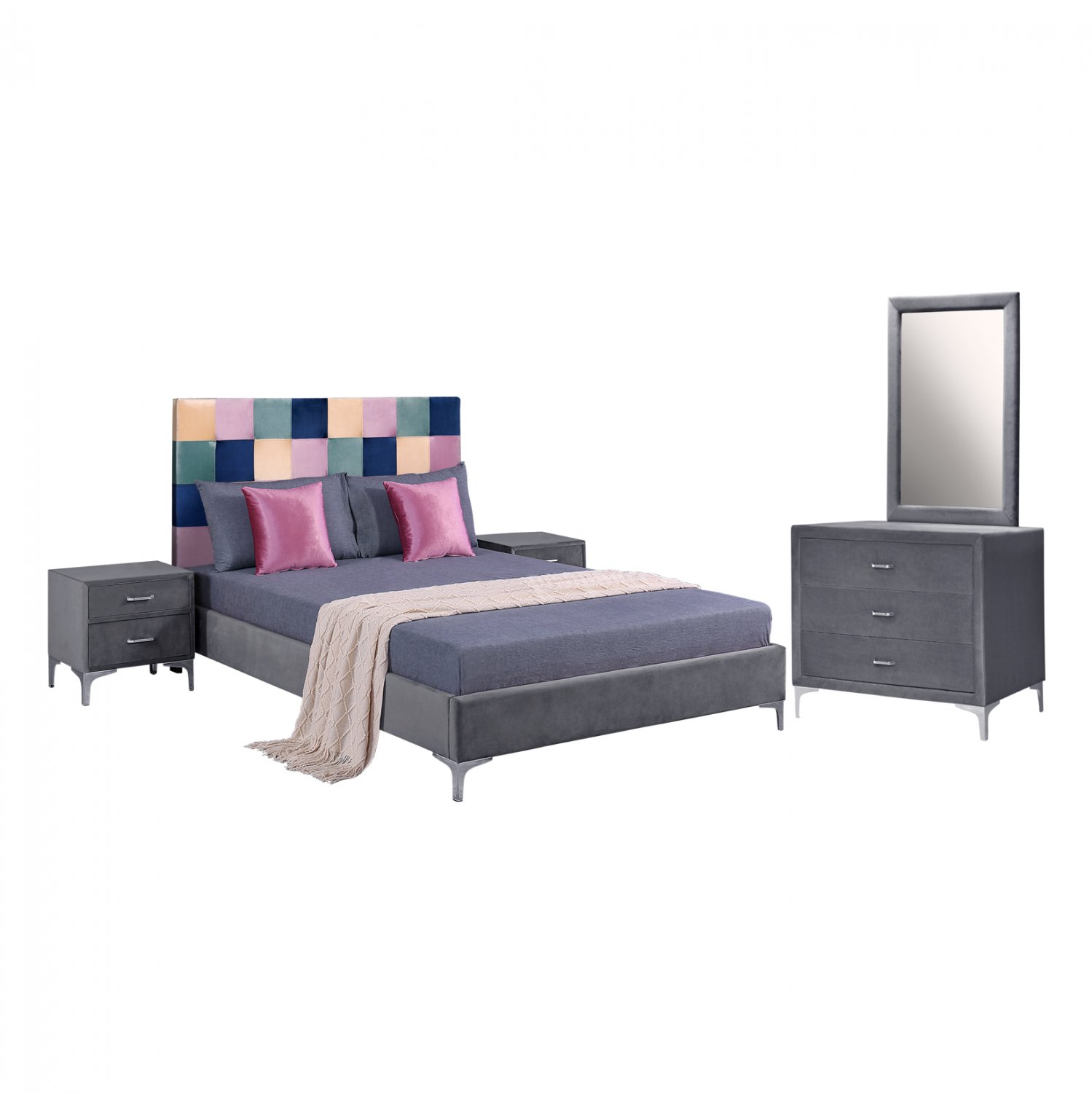 ΣΕΤ ΚΡΕΒΑΤΟΚΑΜΑΡΑΣ 4 ΤΜΧ ΒΕΛΟΥΔΟ ΓΚΡΙ COLOR PATTERN HM11262 Αγόρασε ΣΕΤ ΚΡΕΒΑΤΟΚΑΜΑΡΑΣ 4 ΤΜΧ ΒΕΛΟΥΔΟ ΓΚΡΙ COLOR PATTERN HM11262 σε μοναδική τιμή στο clickforshop.gr