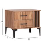 ΣΕΤ ΚΡΕΒΑΤΟΚΑΜΑΡΑΣ 4ΤΜΧ HARRY HM21115 ΜΕΛΑΜΙΝΗ ΣΕ ΦΥΣΙΚΟ ΞΥΛΟΥ & ΜΑΥΡΟ ΧΡΩΜΑ - Image 3