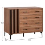 ΣΕΤ ΚΡΕΒΑΤΟΚΑΜΑΡΑΣ 4ΤΜΧ HARRY HM21115 ΜΕΛΑΜΙΝΗ ΣΕ ΦΥΣΙΚΟ ΞΥΛΟΥ & ΜΑΥΡΟ ΧΡΩΜΑ - Image 4