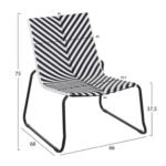 ΣΕΤ LOUNGE 3TMX ΕΞ.ΧΩΡΟΥ PONY HM21193.02 ΜΕΤΑΛΛΟ ΚΑΙ ΣΥΝΘ.RATTAN ΣΕ ΛΕΥΚΟ-ΜΑΥΡΟ - Image 3