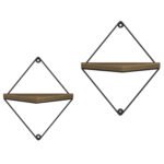 ΣΕΤ ΡΑΦΙΑ ΤΟΙΧΟΥ EVERLEIGH HM8951.11 ΜΕΤΑΛΛΟ ΜΑΥΡΟ-ΜΕΛΑΜΙΝΗ ΦΥΣΙΚΟ 22x13x30Υεκ. - Image 3