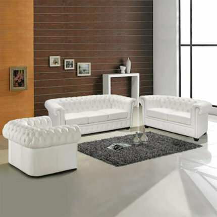 Αγόρασε ΣΕΤ ΣΑΛΟΝΙ 2/ΘΕΣΙΟ & 3/ΘΕΣΙΟ & ΠΟΛΥΘΡΟΝΑ CHESTERFIELD ΛΕΥΚΟ ΜΑΤ σε μοναδική τιμή στο clickforshop.gr