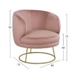 ΣΕΤ ΣΑΛΟΝΙ 2ΘΕΣΙΟΣ & 2 ΠΟΛΥΘΡΟΝΕΣ ARIEN ΣΑΠΙΟ ΜΗΛΟ ΒΕΛΟΥΔΟ ΧΡΥΣΗ ΒΑΣΗ HM11051.02 - Image 3