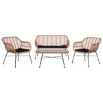 ΣΕΤ ΣΑΛΟΝΙ 4ΤΜΧ ALLEGRA HM5460 ΜΕΤΑΛΛΟ & WICKER ΣΕ ΜΠΕΖ ΧΡΩΜΑ - Image 6