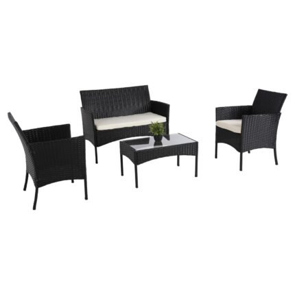 Αγόρασε ΣΕΤ ΣΑΛΟΝΙ 4ΤΜΧ STASIA HM6089.04 ΣΥΝΘ.RATTAN ΜΑΥΡΟ-ΜΠΕΖ ΜΑΞΙΛΑΡΙΑ σε μοναδική τιμή στο clickforshop.gr