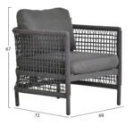 ΣΕΤ ΣΑΛΟΝΙ 4ΤΜΧ SONDRA HM6251.01 ΑΛΟΥΜΙΝΙΟ-ΣΧΟΙΝΙ-ΜΑΞΙΛΑΡΙΑ ΣΕ ΓΚΡΙ - Image 3