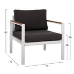 ΣΕΤ ΣΑΛΟΝΙ ΑΛΟΥΜΙΝΙΟΥ ΜΕ POLYWOOD ΕΞΩΤΕΡΙΚΟΥ ΧΩΡΟΥ 4ΤΜΧ LIFE ΛΕΥΚΟ-ΓΚΡΙ HM5089.11 - Image 3