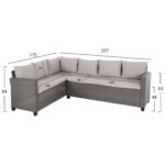 ΣΕΤ ΣΑΛΟΝΙ ΓΩΝΙΑ & ΤΡΑΠΕΖΙ CARSON HM6078.01 ΓΚΡΙ ΣΥΝΘ.RATTAN-ΜΑΞΙΛΑΡΙΑ - Image 2