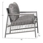 ΣΕΤ ΣΑΛΟΝΙ ΕΞ.ΧΩΡΟΥ 4 ΘΕΣΕΩΝ DEANDRA HM6507.01 ΜΕΤΑΛΛΟ & ΜΑΞΙΛΑΡΙΑ ΣΕ ΓΚΡΙ - Image 3