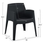 ΣΕΤ ΣΑΛΟΝΙ ΕΞ.ΧΩΡΟΥ 4ΤΜΧ SLEEK HM21268.02 ΜΑΥΡΟ ΠΟΛΥΠΡΟΠΥΛΕΝΙΟ - Image 3