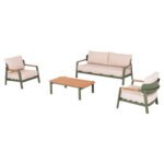 Αγόρασε ΣΕΤ ΣΑΛΟΝΙ ΕΞ.ΧΩΡΟΥ 4ΤΜΧ ELARA HM6195.06 ΠΡΑΣΙΝΟ ΑΛΟΥΜΙΝΙΟ-ΜΠΕΖ OLEFIN-TEAK ΦΥΣΙΚΟ σε μοναδική τιμή στο clickforshop.gr