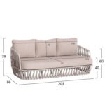 ΣΕΤ ΣΑΛΟΝΙ ΕΞ.ΧΩΡΟΥ 4ΤΜΧ SABO HM6208.02 ΜΠΕΖ OLEFIN & P.E.ΣΧΟΙΝΙ-ΚΡΕΜ ΑΛΟΥΜ.-ΞΥΛΟ TEAK - Image 2