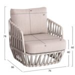 ΣΕΤ ΣΑΛΟΝΙ ΕΞ.ΧΩΡΟΥ 4ΤΜΧ SABO HM6208.02 ΜΠΕΖ OLEFIN & P.E.ΣΧΟΙΝΙ-ΚΡΕΜ ΑΛΟΥΜ.-ΞΥΛΟ TEAK - Image 3