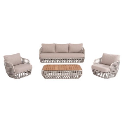 Αγόρασε ΣΕΤ ΣΑΛΟΝΙ ΕΞ.ΧΩΡΟΥ 4ΤΜΧ SABO HM6208.02 ΜΠΕΖ OLEFIN & P.E.ΣΧΟΙΝΙ-ΚΡΕΜ ΑΛΟΥΜ.-ΞΥΛΟ TEAK σε μοναδική τιμή στο clickforshop.gr