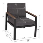 ΣΕΤ ΣΑΛΟΝΙ ΕΞ.ΧΩΡΟΥ 4ΤΜΧ SAFIN HM6278.03 ΑΛΟΥΜΙΝΙΟ & OLEFIN ΣΚΟΥΡΟ ΓΚΡΙ--POLYWOOD - Image 3