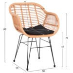 ΣΕΤ ΣΑΛΟΝΙ ΕΞΩΤΕΡΙΚΟΥ ΧΩΡΟΥ 4ΤΜΧ ALLEGRA HM21052 WICKER-ΜΕΤΑΛΛΟ - Image 4