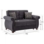 ΣΕΤ ΣΑΛΟΝΙΟΥ 2ΤΜΧ 2ΘΕΣΙΟΣ & 3ΘΕΣΙΟΣ ΚΑΝΑΠΕΣ MILAS HM3068.11 ΓΚΡΙ - Image 2