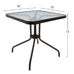 ΣΕΤ ΤΡΑΠΕΖΑΡΙΑ 3ΤΜΧ ΚΑΡΕΚΛΕΣ ΚΑΙ ΤΡΑΠΕΖΙ 70x70 HM5182.02 - Image 3