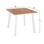 ΣΕΤ ΤΡΑΠΕΖΑΡΙΑ 3ΤΜΧ ΤΡΑΠΕΖΙ ΑΛΟΥΜΙΝΙΟΥ 80X80 & ΠΟΛΥΘΡΟΝΕΣ ΛΕΥΚΕΣ HM11440 - Image 2