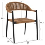 ΣΕΤ ΤΡΑΠΕΖΑΡΙΑ 3ΤΜΧ ΤΡΑΠΕΖΙ ΑΛΟΥΜΙΝΙΟΥ 80X80 & ΠΟΛΥΘΡΟΝΕΣ ΑΝΘΡΑΚΙ HM11443 - Image 3