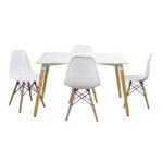 ΣΕΤ ΤΡΑΠΕΖΑΡΙΑ 5Τ ΤΡΑΠΕΖΙ MINIMAL 120Χ80-TWIST ΛΕΥΚΕΣ HM10080.01 - Image 2