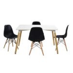 ΣΕΤ ΤΡΑΠΕΖΑΡΙΑ 5Τ ΤΡΑΠΕΖΙ MINIMAL 120x80x73 cm-TWIST ΜΑΥΡΕΣ HM10080.02 - Image 2