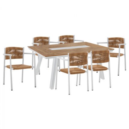 Αγόρασε ΣΕΤ ΤΡΑΠΕΖΑΡΙΑ 7ΤΜΧ ΜΕ ΤΡΑΠΕΖΙ POLYWOOD 200Χ94 & ΠΟΛΥΘΡΟΝΕΣ ΛΕΥΚΕΣ HM11648 σε μοναδική τιμή στο clickforshop.gr