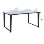 ΣΕΤ ΤΡΑΠΕΖΑΡΙΑ 7ΤΜΧ ΤΡΑΠΕΖΙ ΜΕ ΓΥΑΛΙ 160X90 & ΠΟΛΥΘΡΟΝΕΣ ΑΝΘΡΑΚΙ ΜΠΕΖ HM11448 - Image 2