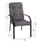 ΣΕΤ ΤΡΑΠΕΖΑΡΙΑ 8ΤΜΧ ΤΡΑΠΕΖΙ, ΠΟΛΥΘΡΟΝΕΣ ENDIKA ΓΚΡΙ & ΟΜΠΡΕΛΑ ΜΟΚΑ ΓΚΡΙ HM11476 - Image 5