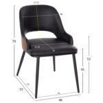 ΣΕΤ ΤΡΑΠΕΖΑΡΙΑ ΕΣΩΤ. ΧΩΡΟΥ 7ΤΜΧ HM11969 ΤΡΑΠΕΖΙ DENTY ΟΒΑΛ & 6 ΚΑΡΕΚΛΕΣ DELF(ΜΑΥΡΕΣ) - Image 3