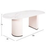 ΣΕΤ ΤΡΑΠΕΖΑΡΙΑ ΕΣΩΤ.ΧΩΡΟΥ 7ΤΜΧ HM11976 ΤΡΑΠΕΖΙ CORBY & 6 ΠΟΛΥΘΡΟΝΕΣ WINON (ΜΠΕΖ) - Image 2