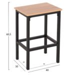 ΣΕΤ ΤΡΑΠΕΖΑΡΙΑ ΜΠΑΡ 5ΤΜΧ BOXY HM9882.01 ΜΑΥΡΟ ΜΕΤΑΛΛΟ-ΜΕΛΑΜΙΝΗ ΣΕ SONAMA - Image 2