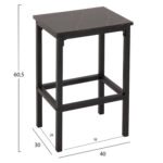 ΣΕΤ ΤΡΑΠΕΖΑΡΙΑ ΜΠΑΡ 5ΤΜΧ BOXY HM9882.13 ΜΑΥΡΟ ΜΕΤΑΛΛΟ-ΜΕΛΑΜΙΝΗ ΜΑΥΡΟ ΜΑΡΜΑΡΟ - Image 2