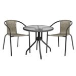 Αγόρασε ΣΕΤ ΤΡΑΠΕΖΑΡΙΑΣ 3ΤΜΧ ΜΕ ΤΡΑΠΕΖΙ Φ70 & ΚΑΡΕΚΛΕΣ CAMEL ΓΚΡΙ HM5180.01 σε μοναδική τιμή στο clickforshop.gr