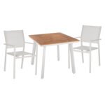 Αγόρασε ΣΕΤ ΤΡΑΠΕΖΑΡΙΑΣ 3ΤΜΧ ΤΡΑΠΕΖΙ POLYWOOD 80Χ80 & ΠΟΛΥΘΡΟΝΑ ΜΕΤΑΛΛΙΚΗ TEXTLINE ΛΕΥΚΟ HM11834 σε μοναδική τιμή στο clickforshop.gr