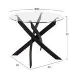 ΣΕΤ ΤΡΑΠΕΖΑΡΙΑΣ 5 ΤΜΧ HM11095.01 ΤΡΑΠΕΖΙ Φ90X74Υεκ. & 4 ΚΑΡΕΚΛΕΣ LEONARDO ΓΚΡΙ - Image 2