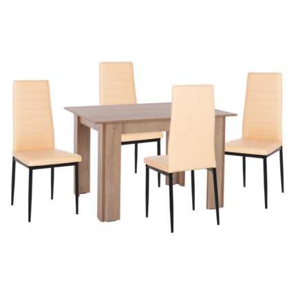 Αγόρασε ΣΕΤ ΤΡΑΠΕΖΑΡΙΑΣ 5ΤΜΧ HM11908 ΤΡΑΠΕΖΙ 110x80εκ. & 4 ΚΑΡΕΚΛΕΣ LADY K/D ΜΟΚΑ ΑΝΟΙΧΤΟ ΚΡΕΜ σε μοναδική τιμή στο clickforshop.gr