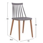 ΣΕΤ ΤΡΑΠΕΖΑΡΙΑΣ 5 ΤΜΧ ΤΡΑΠΕΖΙ MINIMAL ΜΕ ΚΑΡΕΚΛΕΣ VANESSA ΓΚΡΙ HM11327.10 120x80x73 cm - Image 3