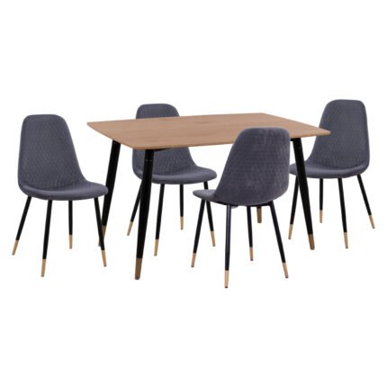 Αγόρασε ΣΕΤ ΤΡΑΠΕΖΑΡΙΑΣ 5ΤΜΧ ALIZA HM11196.01 MDF TOP-ΒΕΛΟΥΔΟ ΓΚΡΙ & ΜΕΤΑΛΛΟ ΜΑΥΡΟ σε μοναδική τιμή στο clickforshop.gr