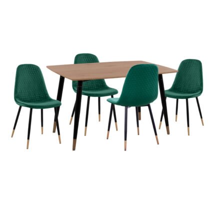 Αγόρασε ΣΕΤ ΤΡΑΠΕΖΑΡΙΑΣ 5ΤΜΧ ALIZA HM11196.03 MDF TOP-ΒΕΛΟΥΔΟ ΚΥΠΑΡΙΣΣΙ & ΜΕΤΑΛΛΟ ΜΑΥΡΟ σε μοναδική τιμή στο clickforshop.gr