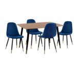 Αγόρασε ΣΕΤ ΤΡΑΠΕΖΑΡΙΑΣ 5ΤΜΧ ALIZA HM11196.08 MDF TOP-ΒΕΛΟΥΔΟ ΜΠΛΕ & ΜΕΤΑΛΛΟ ΜΑΥΡΟ σε μοναδική τιμή στο clickforshop.gr