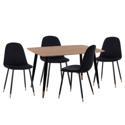 Αγόρασε ΣΕΤ ΤΡΑΠΕΖΑΡΙΑΣ 5ΤΜΧ ALIZA HM11196.09 MDF TOP-ΒΕΛΟΥΔΟ & ΜΕΤΑΛΛΟ ΣΕ ΜΑΥΡΟ σε μοναδική τιμή στο clickforshop.gr